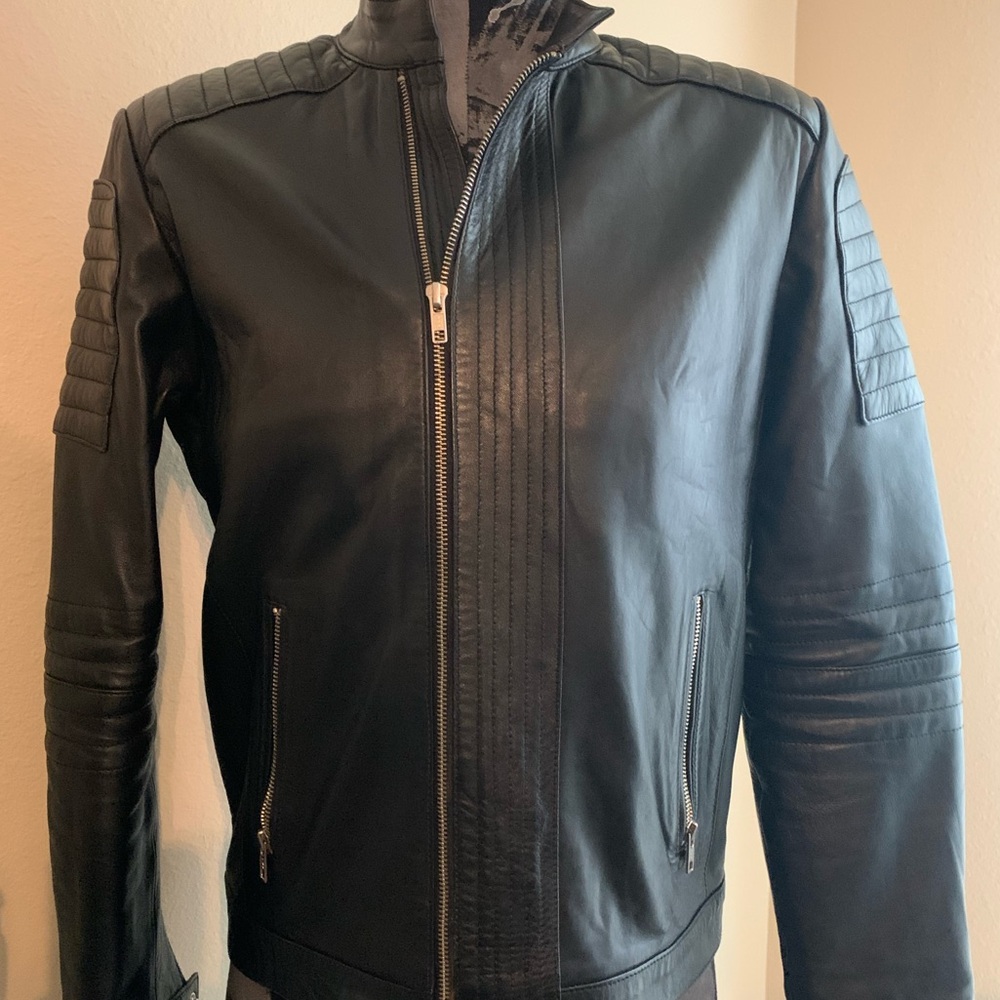 Men’s Black Lambskin Leather Motorcycle Jacket